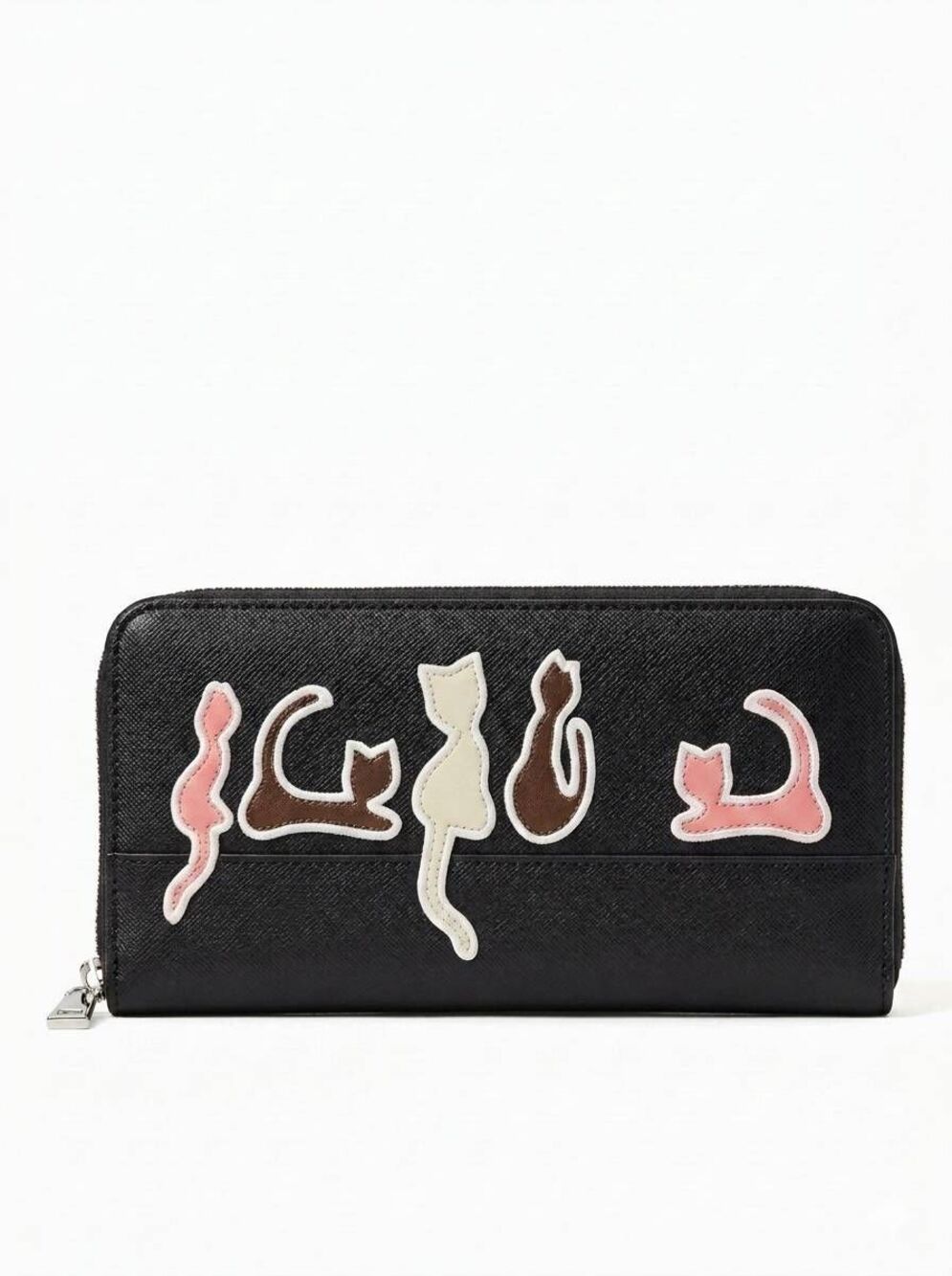 🔸️NWOT Black Faux Leather Refined Cat Wallet Wristlet
